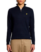 Lyle & Scott Cotton Merino Quarter Zip Jumper DARK NAVY