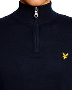 Lyle & Scott Cotton Merino Quarter Zip Jumper DARK NAVY