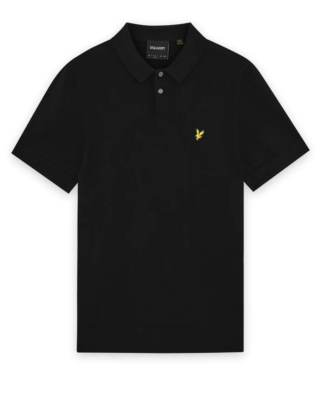 Lyle & Scott Cotton Short Sleeve Knitted Polo JET BLACK