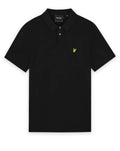 Lyle & Scott Cotton Short Sleeve Knitted Polo JET BLACK