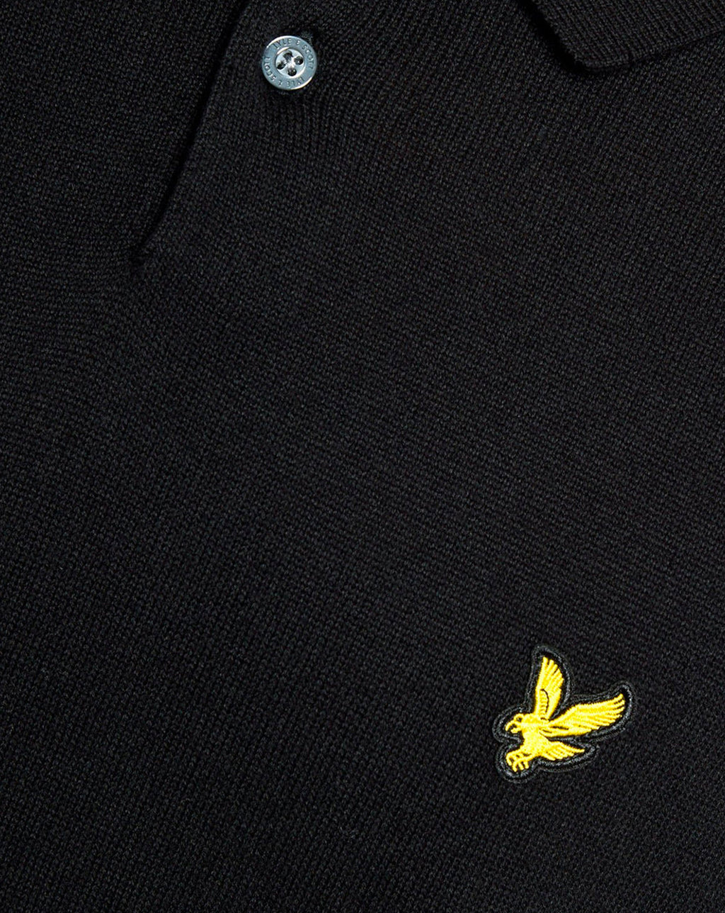 Lyle & Scott Cotton Short Sleeve Knitted Polo JET BLACK