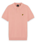 Lyle & Scott Cotton Short Sleeve Knitted Polo Pink Grapefruit