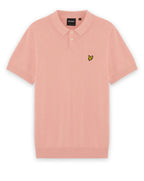 Lyle & Scott Cotton Short Sleeve Knitted Polo Pink Grapefruit