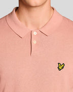 Lyle & Scott Cotton Short Sleeve Knitted Polo Pink Grapefruit