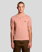 Lyle & Scott Cotton Short Sleeve Knitted Polo Pink Grapefruit