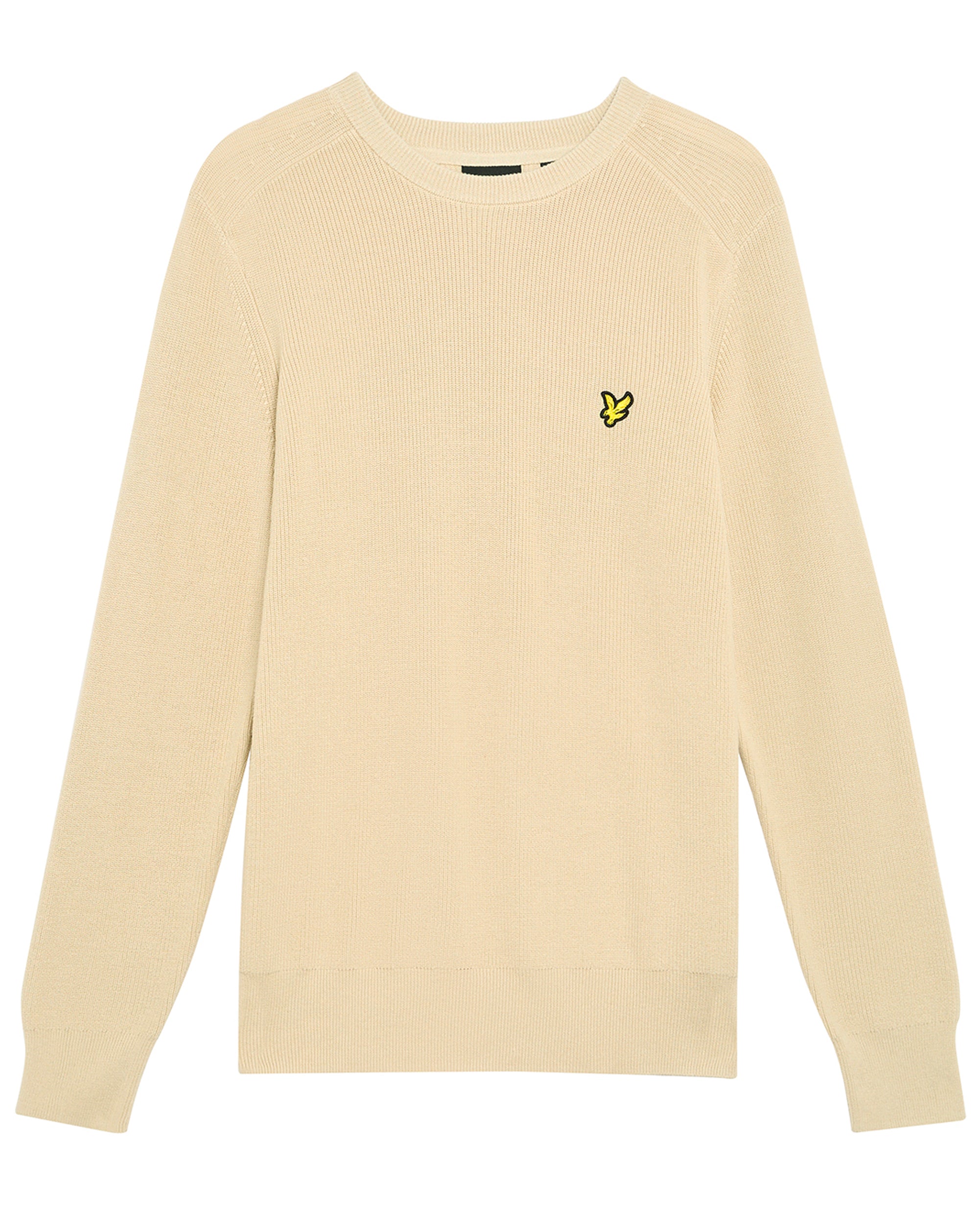 Lyle & Scott Engineered Rib Crew Neck Jumper Grey Taupe