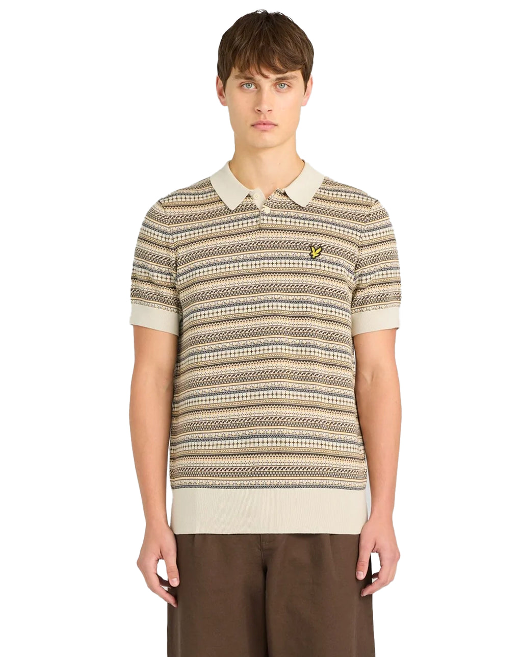 Lyle & Scott Fairisle Short Sleeve polo COVE