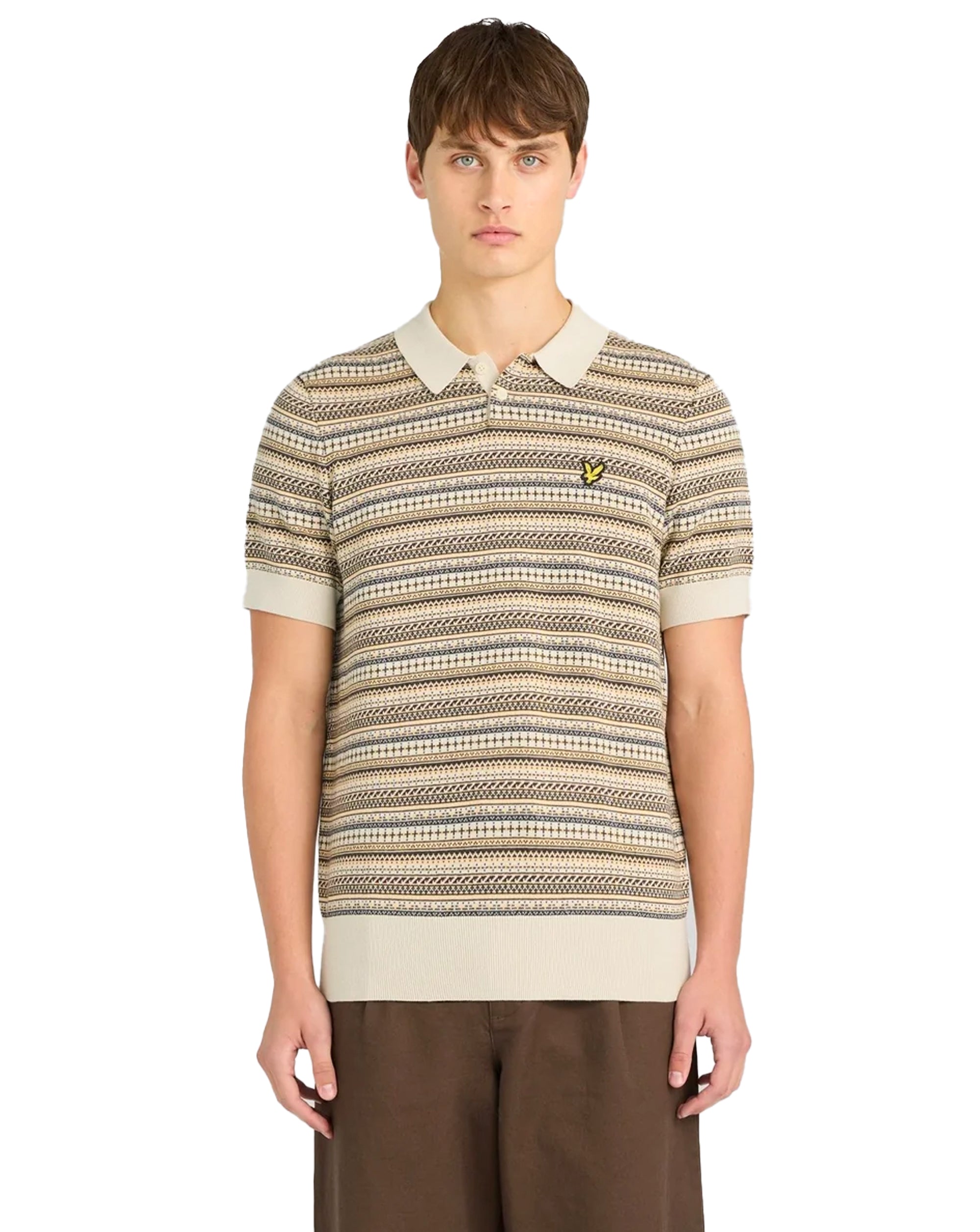 Lyle & Scott Fairisle Short Sleeve polo COVE