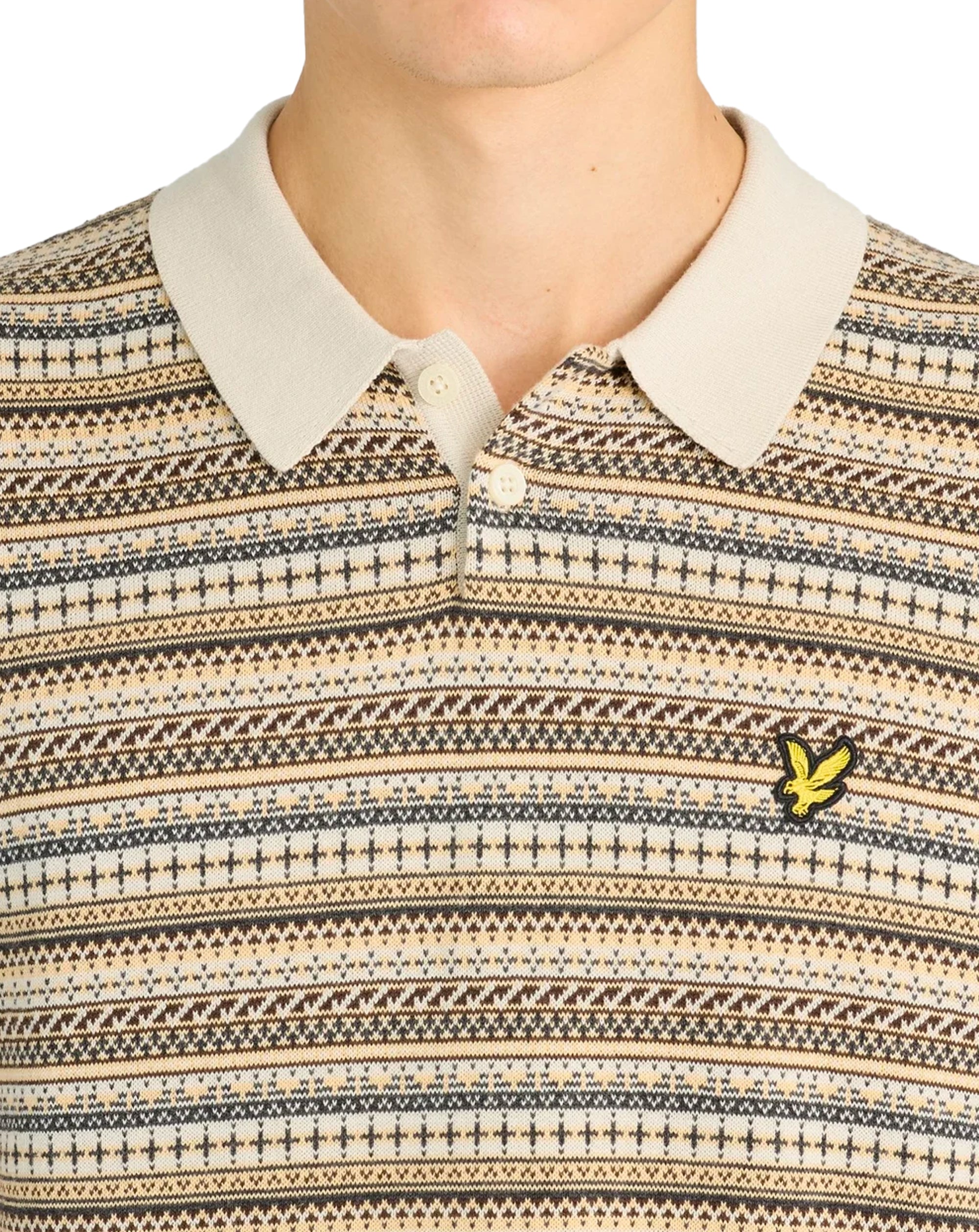 Lyle & Scott Fairisle Short Sleeve polo COVE
