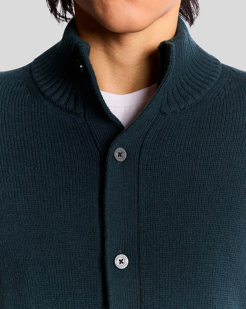 Lyle & Scott Military Cardigan Carbon