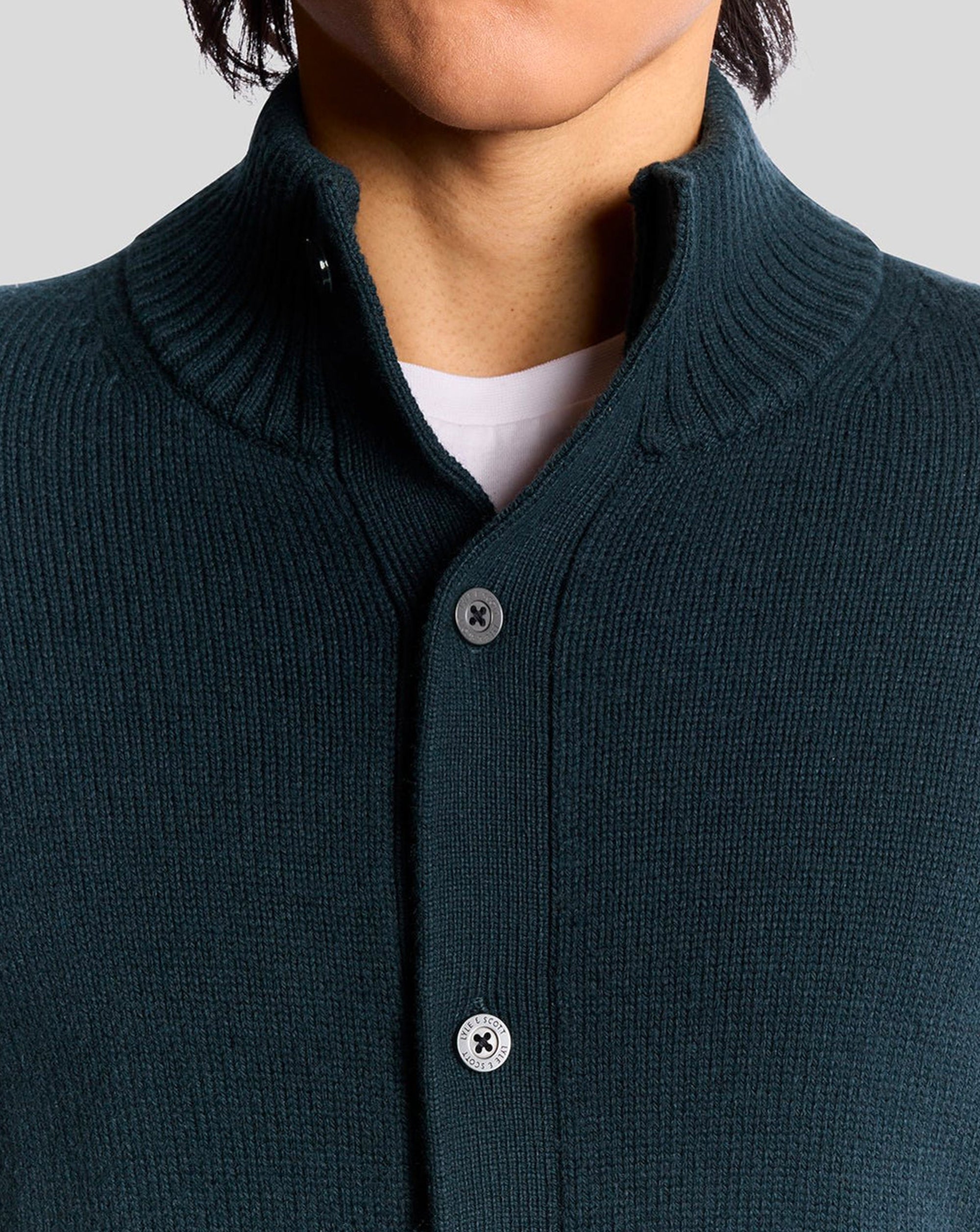 Lyle & Scott Military Cardigan Carbon