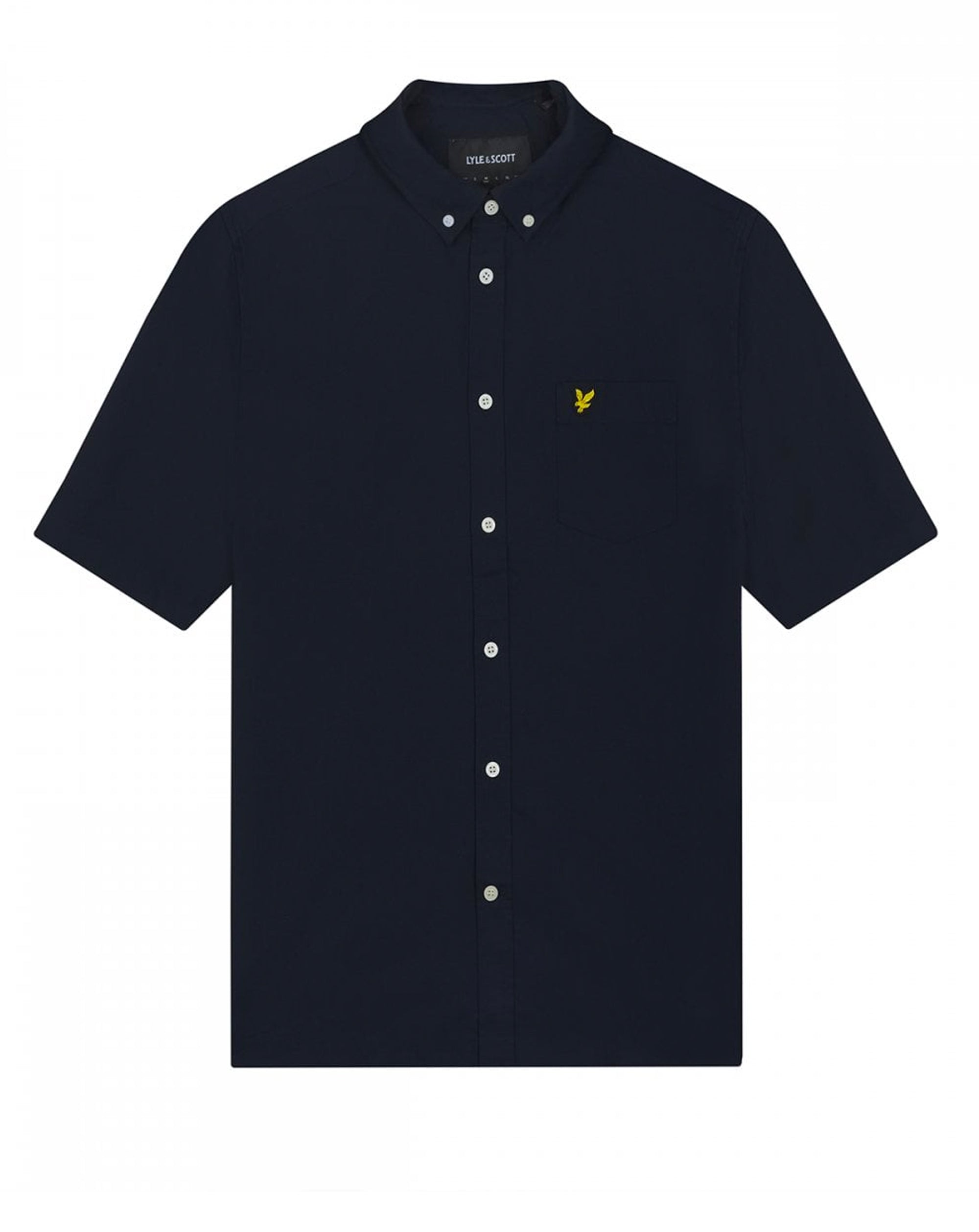 Lyle & Scott Oxford Short Sleeve Shirt Dark Navy