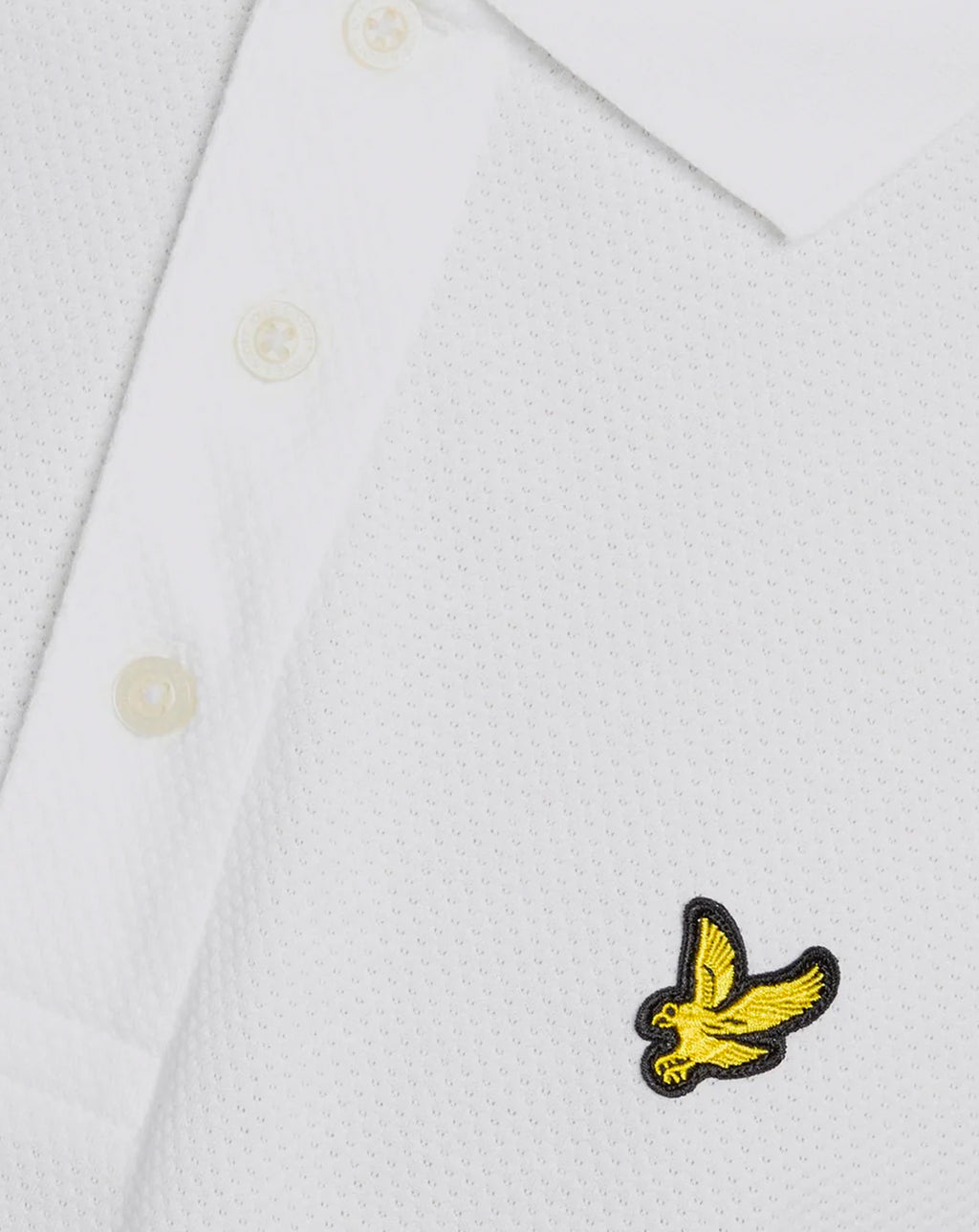 Lyle & Scott Popcorn Jacquard Polo Shirt WHITE