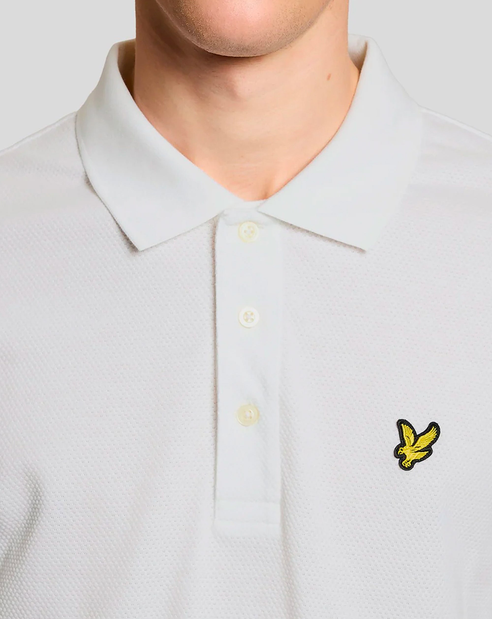 Lyle & Scott Popcorn Jacquard Polo Shirt WHITE