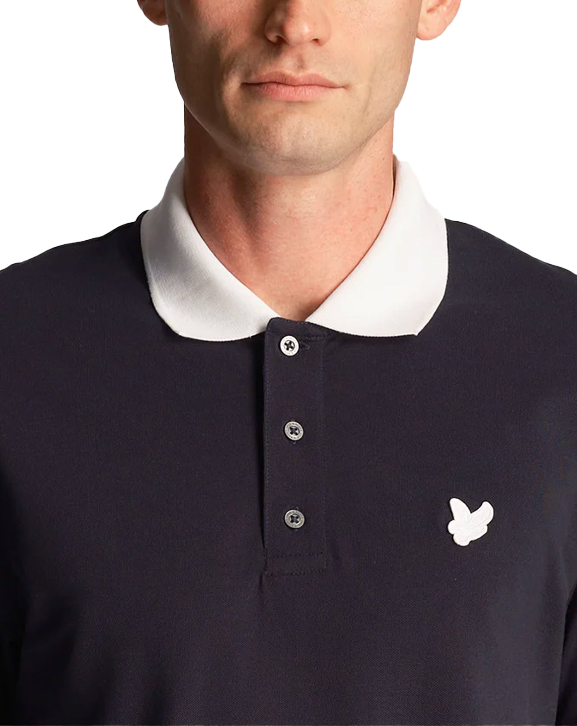 Lyle & Scott Ringer Polo T Shirt Navy / White