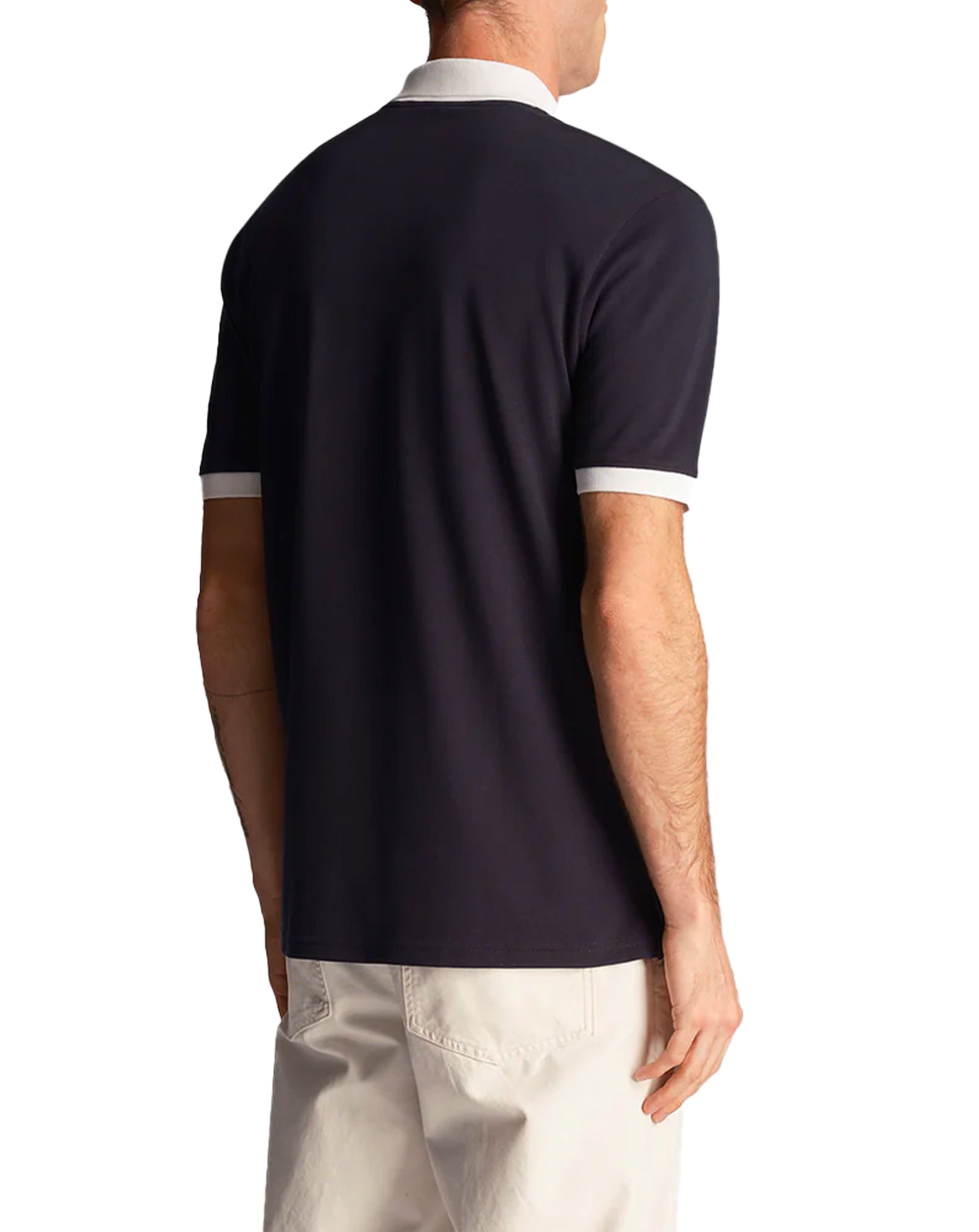 Lyle & Scott Ringer Polo T Shirt Navy / White