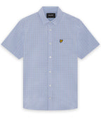 Lyle & Scott Short Sleeve Grid Check Shirt CHALK BLUE