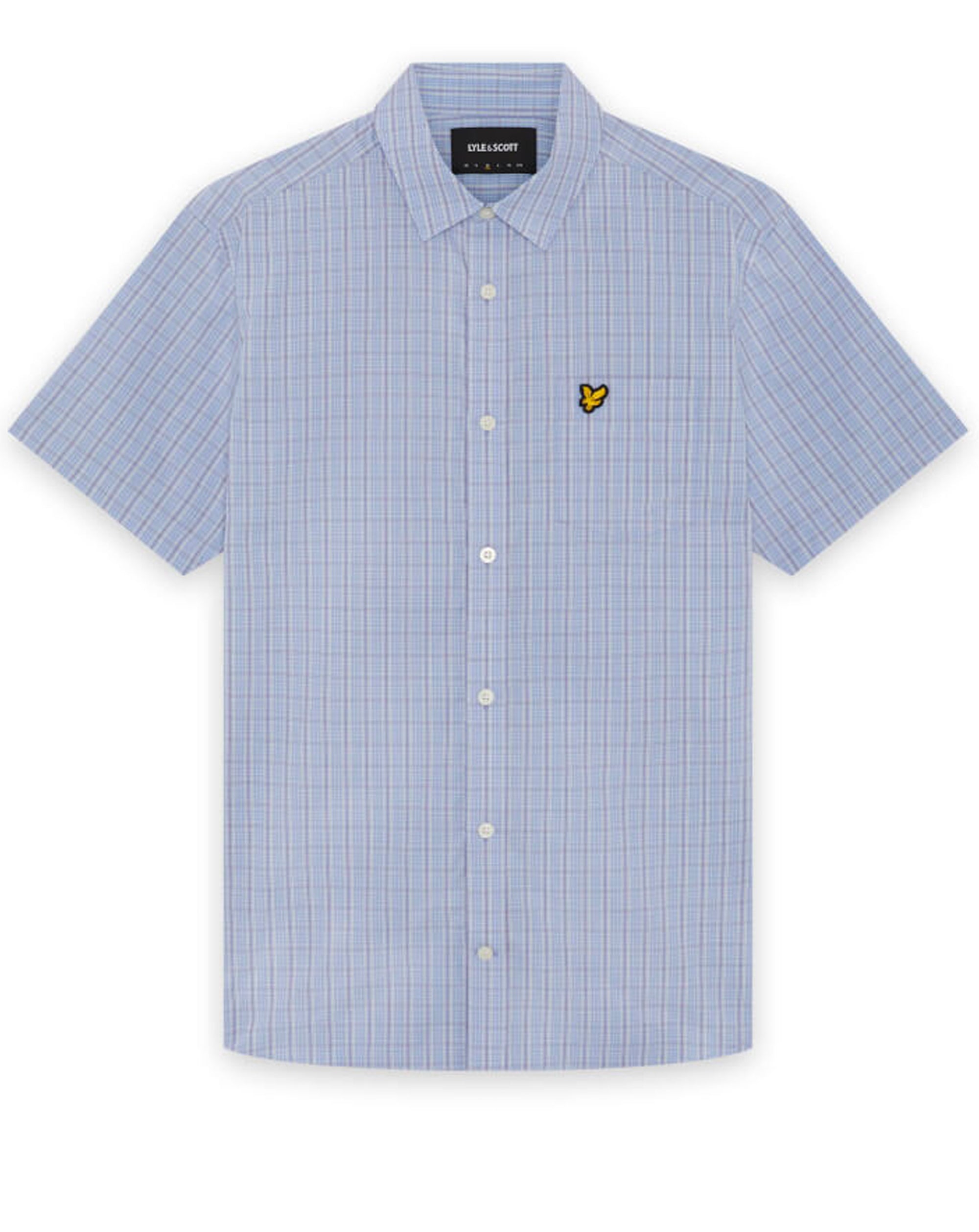 Lyle & Scott Short Sleeve Grid Check Shirt CHALK BLUE