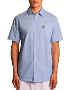 Lyle & Scott Short Sleeve Grid Check Shirt CHALK BLUE
