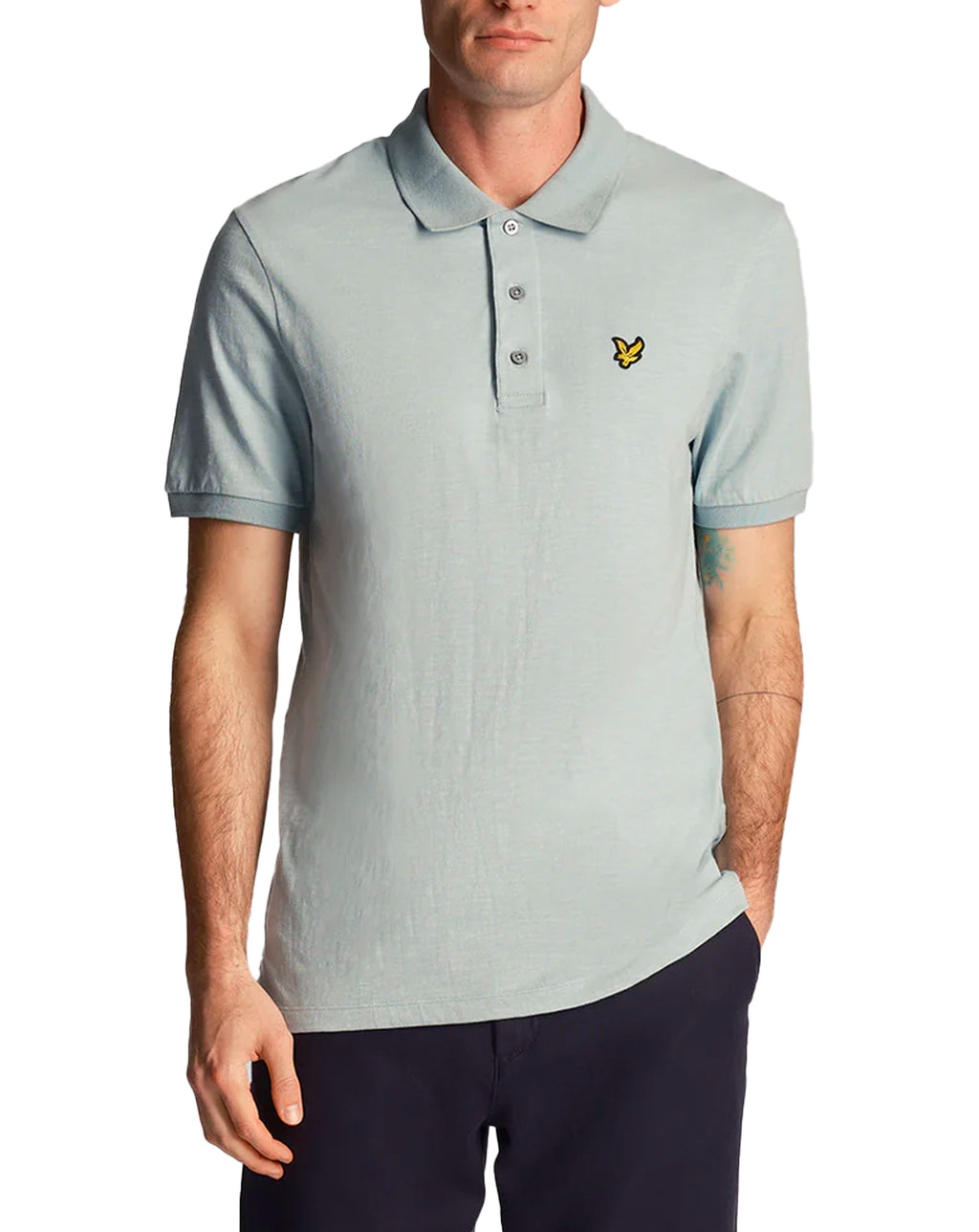 Lyle & Scott Slub Polo Shirt Slate Blue