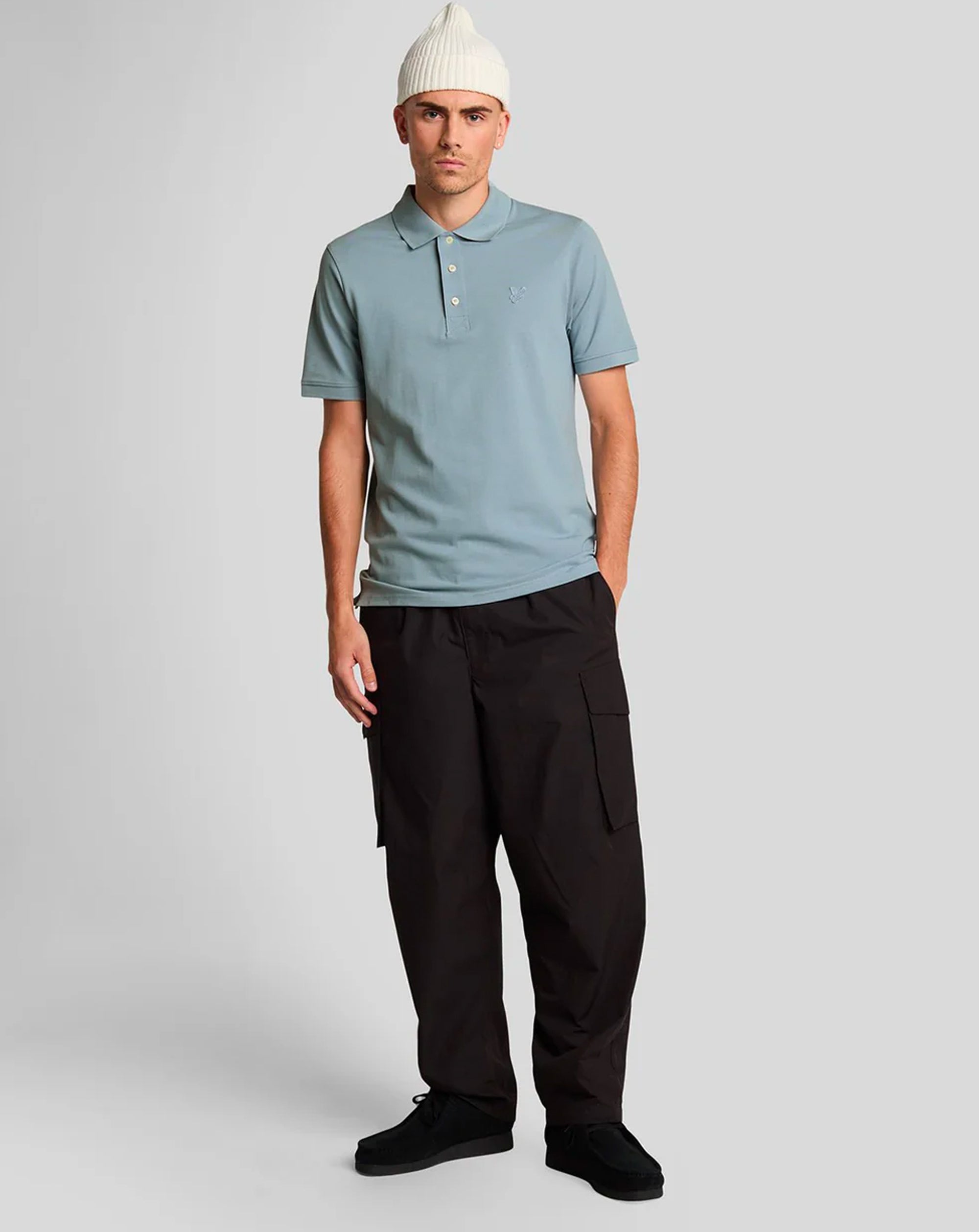 Lyle & Scott Superfine Polo Shirt Tonal Blue Ash