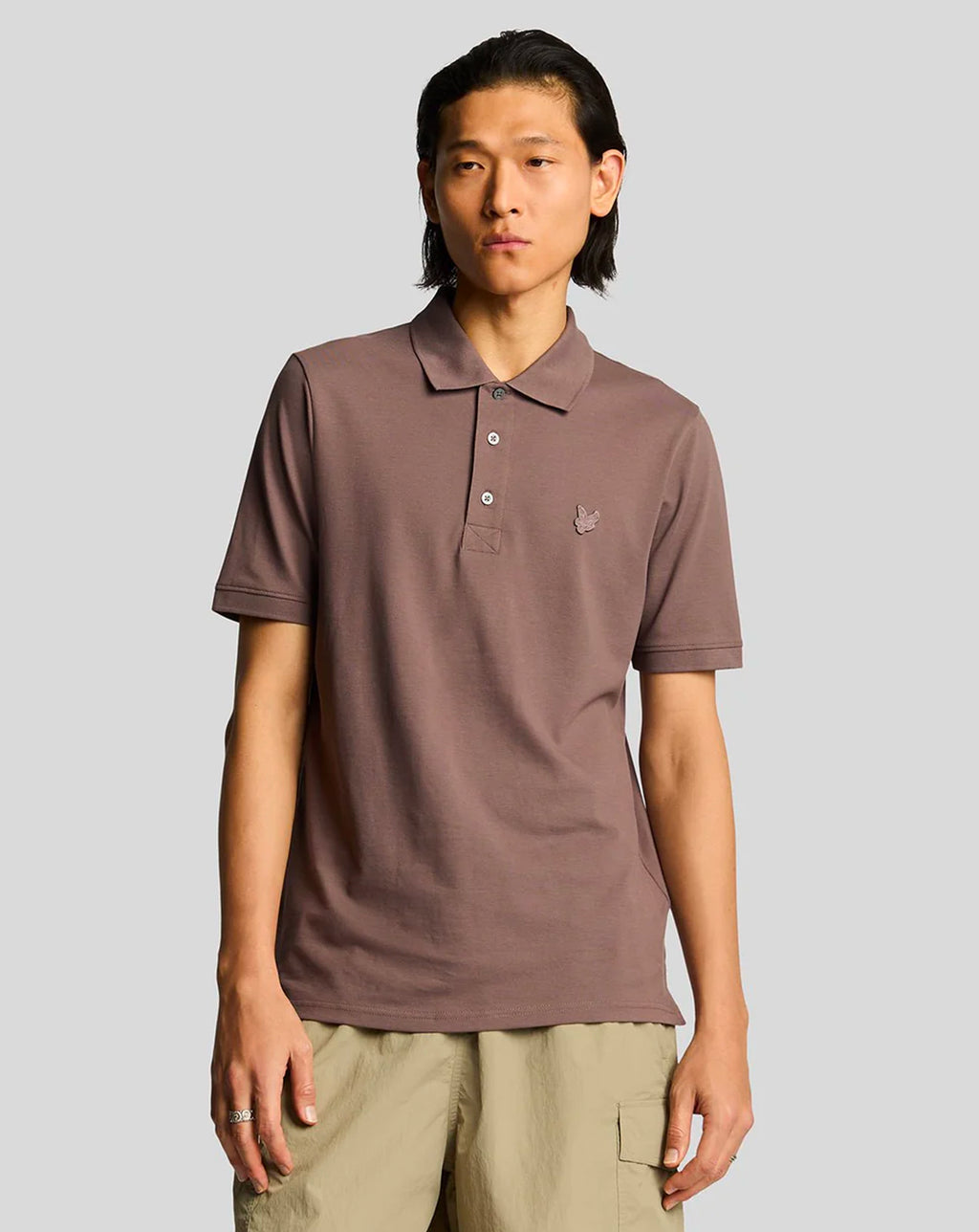 Lyle & Scott Superfine Polo Shirt Tonal Plum Truffle