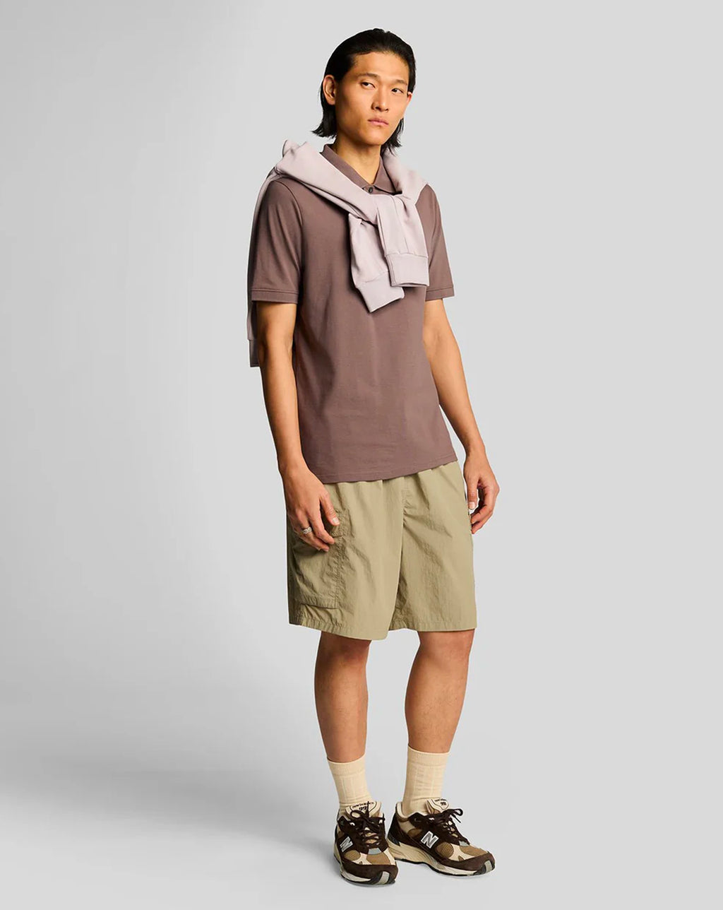 Lyle & Scott Superfine Polo Shirt Tonal Plum Truffle