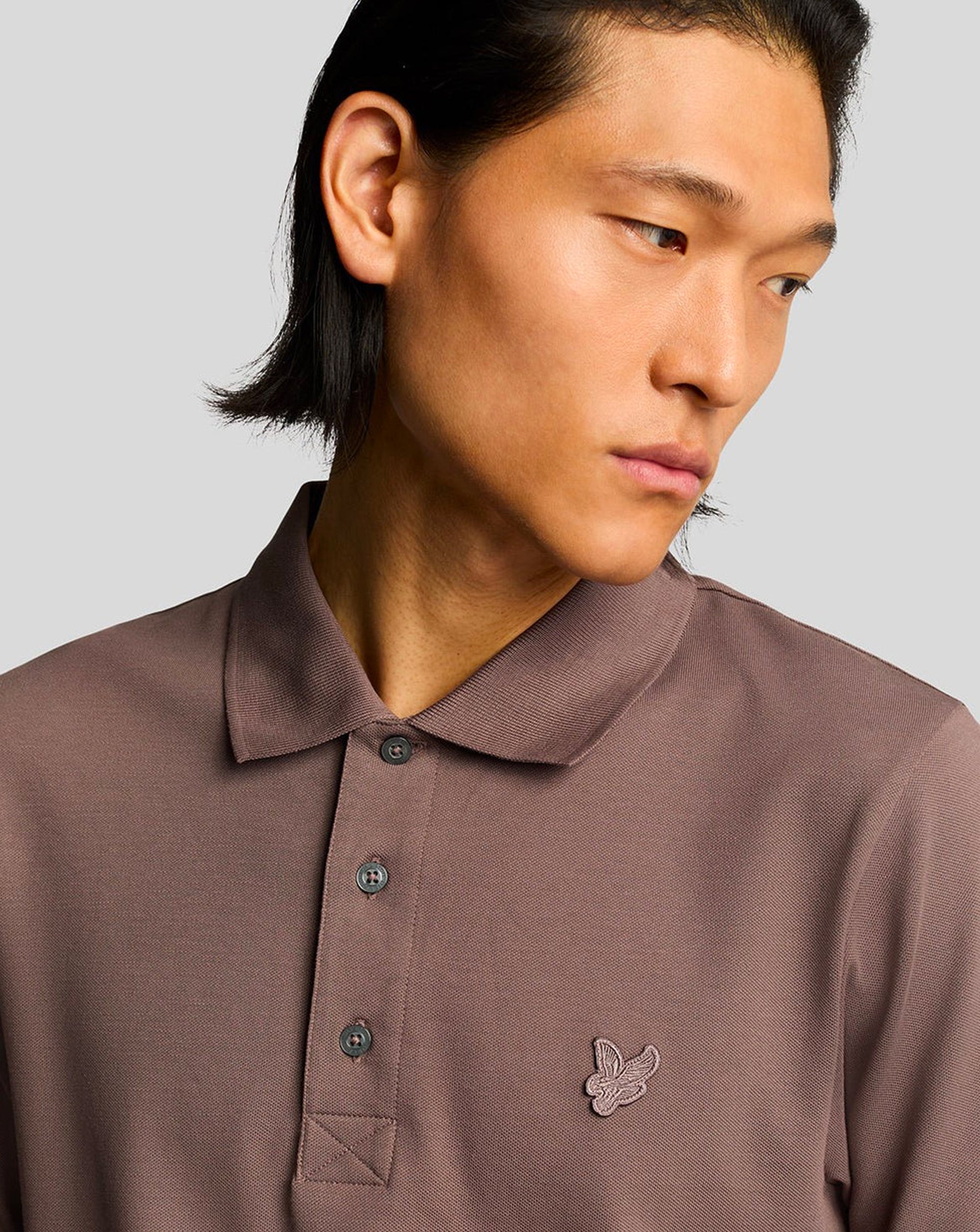 Lyle & Scott Superfine Polo Shirt Tonal Plum Truffle