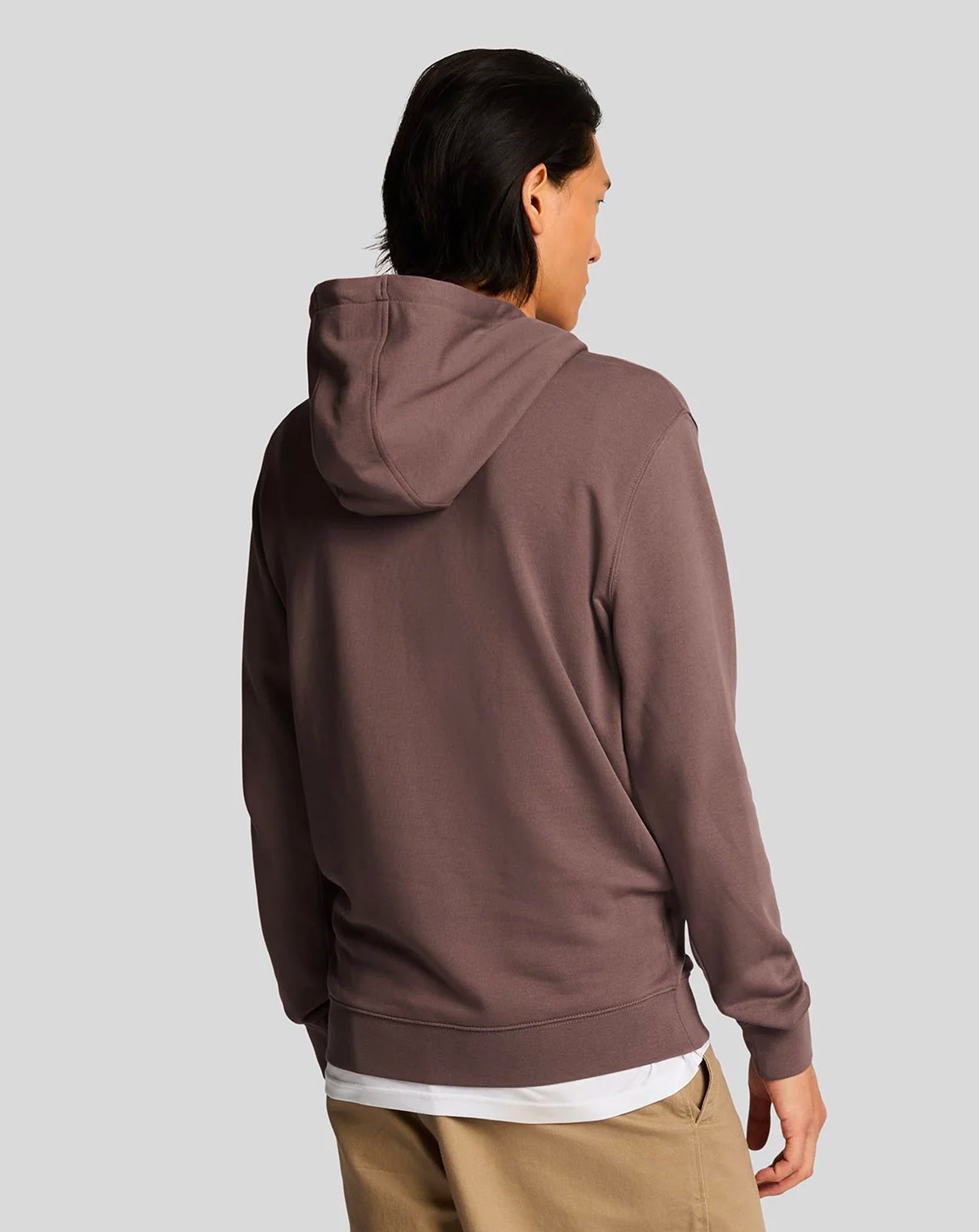 Lyle & Scott Lyle superfine pullover hoodie PLUM TRUFFEL