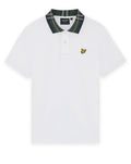 Lyle & Scott Tartan Collar Polo Shirt WHITE
