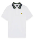 Lyle & Scott Tartan Collar Polo Shirt WHITE