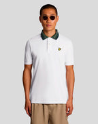 Lyle & Scott Tartan Collar Polo Shirt WHITE