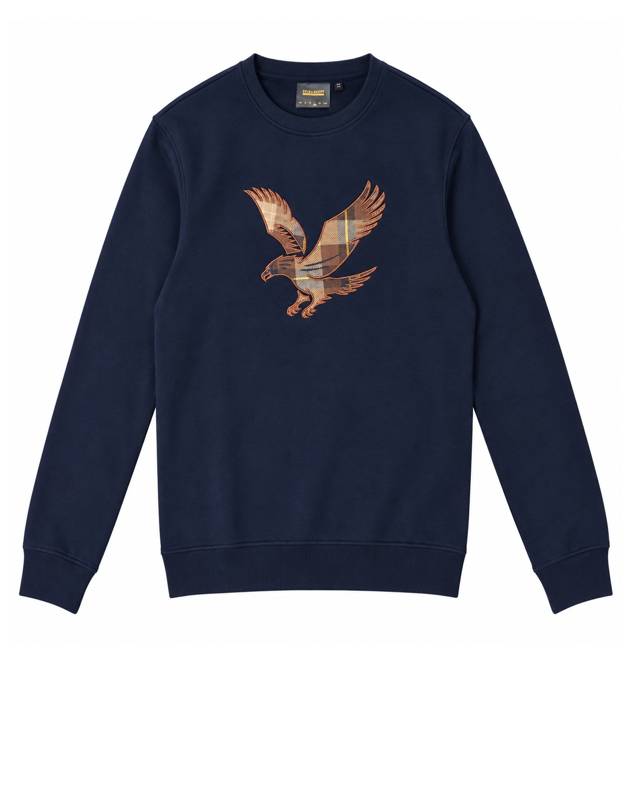 Lyle & Scott Tartan Eagle Crew Neck Sweatshirt DARK NAVY