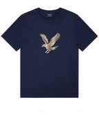 Lyle & Scott Archive Tartan eagle Heritage T shirt Navy brown