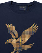 Lyle & Scott Archive Tartan eagle Heritage T shirt Navy brown