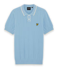 Lyle & Scott Tipped Pique Knitted Polo CHALK BLUE