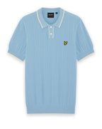 Lyle & Scott Tipped Pique Knitted Polo CHALK BLUE