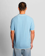 Lyle & Scott Tipped Pique Knitted Polo CHALK BLUE