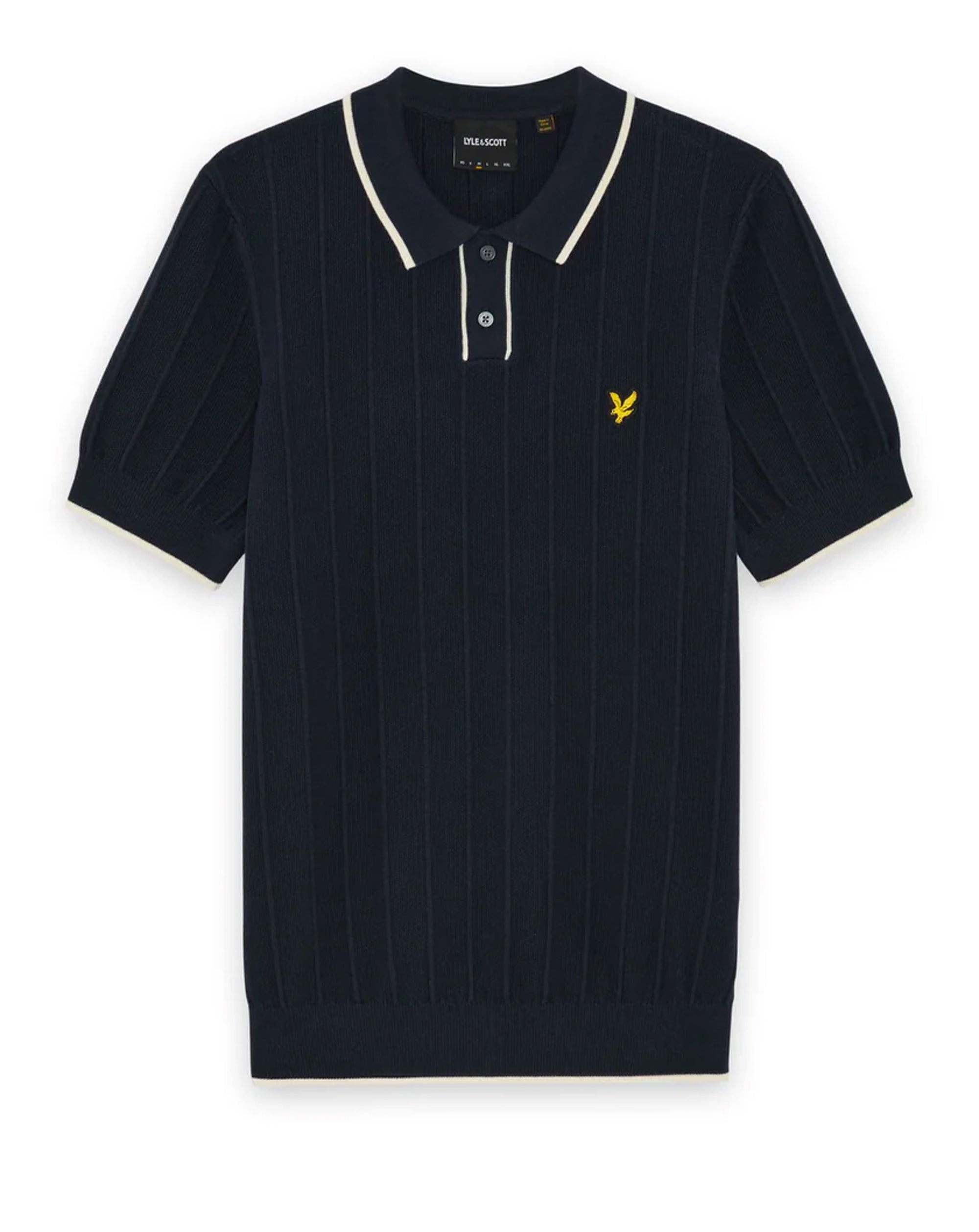 Lyle & Scott Tipped Pique Knitted Polo DARK NAVY