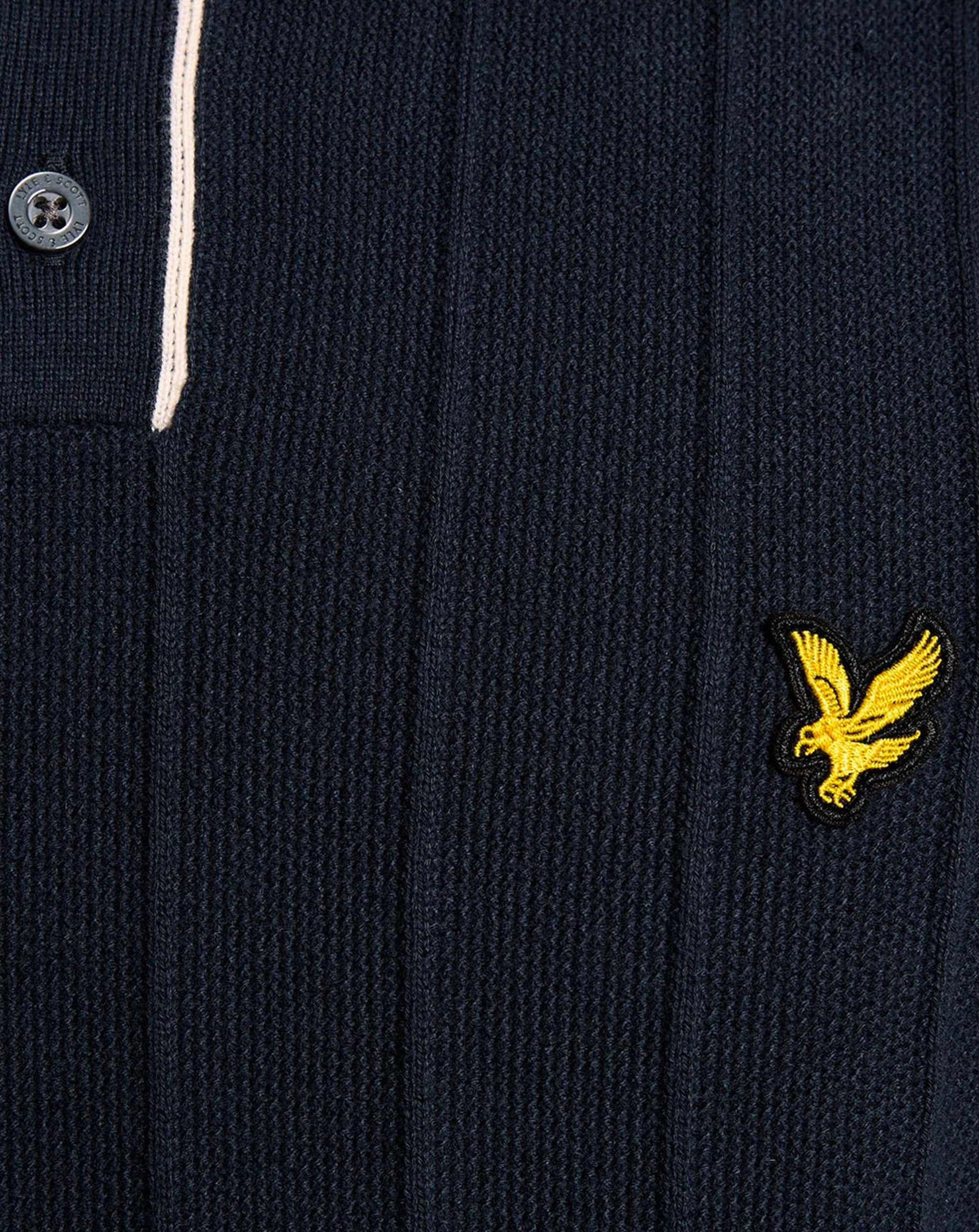 Lyle & Scott Tipped Pique Knitted Polo DARK NAVY