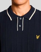 Lyle & Scott Tipped Pique Knitted Polo DARK NAVY