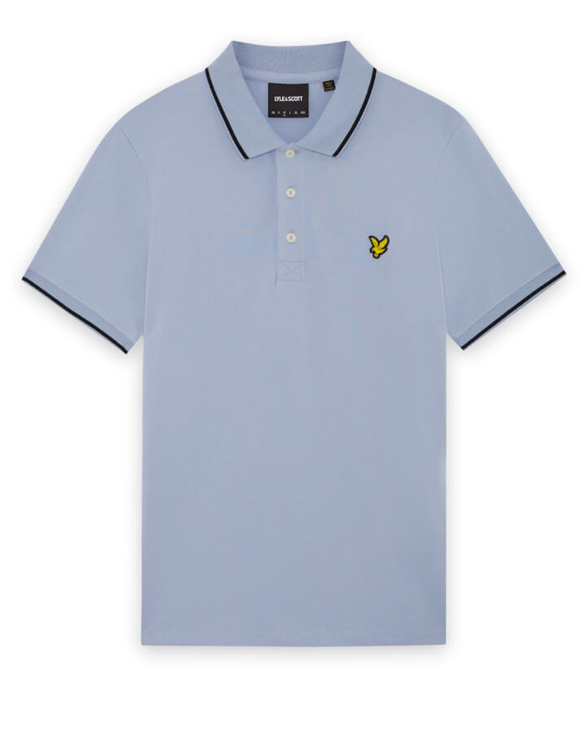 Lyle & Scott Tipped Polo Shirt Bubble Blue / Jet Black