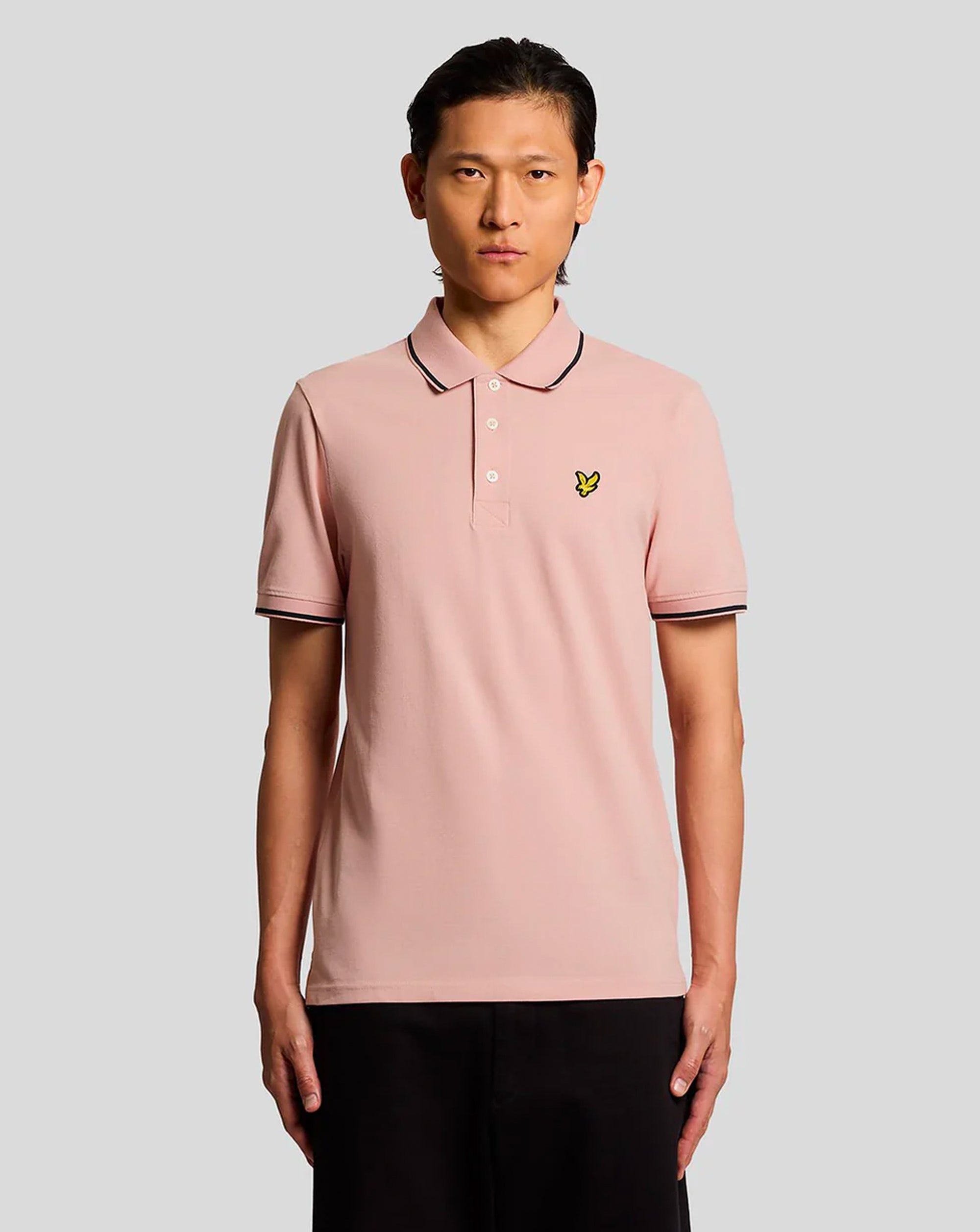 Lyle & Scott Tipped Polo Shirt Pink Grapefruit
