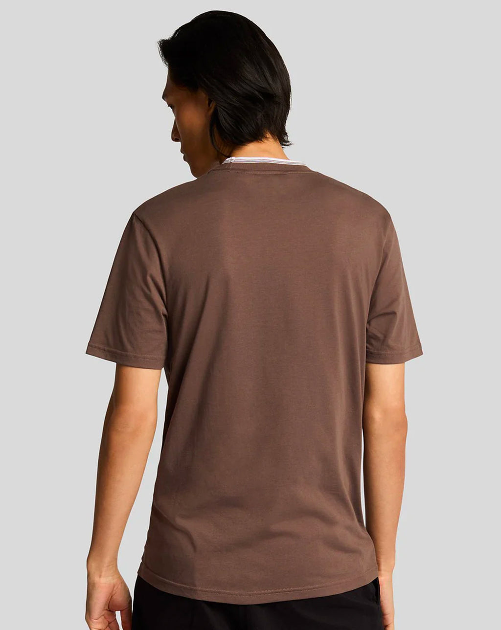 Lyle & Scott Tipped Superfine T Shirt Plum Truffle