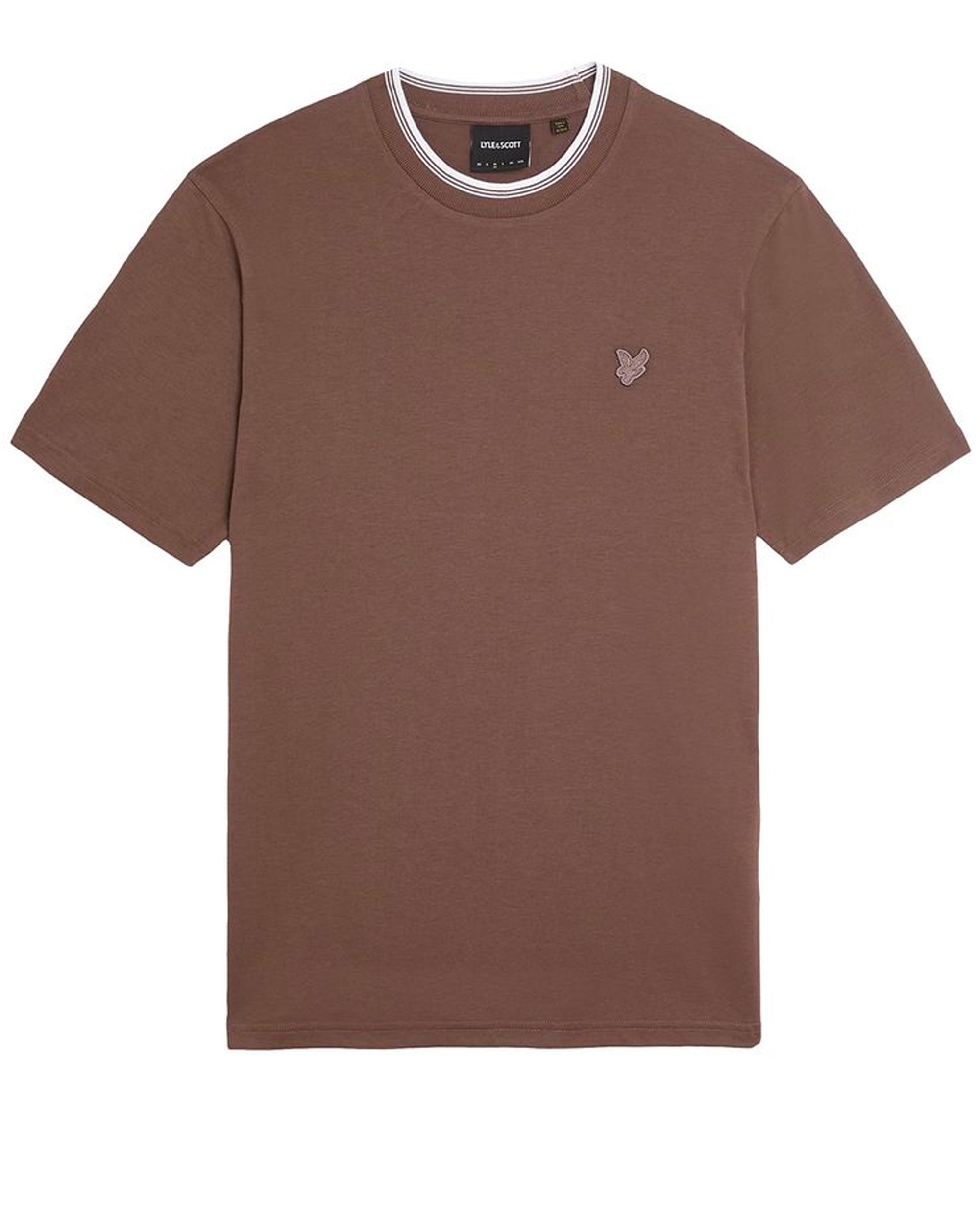 Lyle & Scott Tipped Superfine T Shirt Plum Truffle