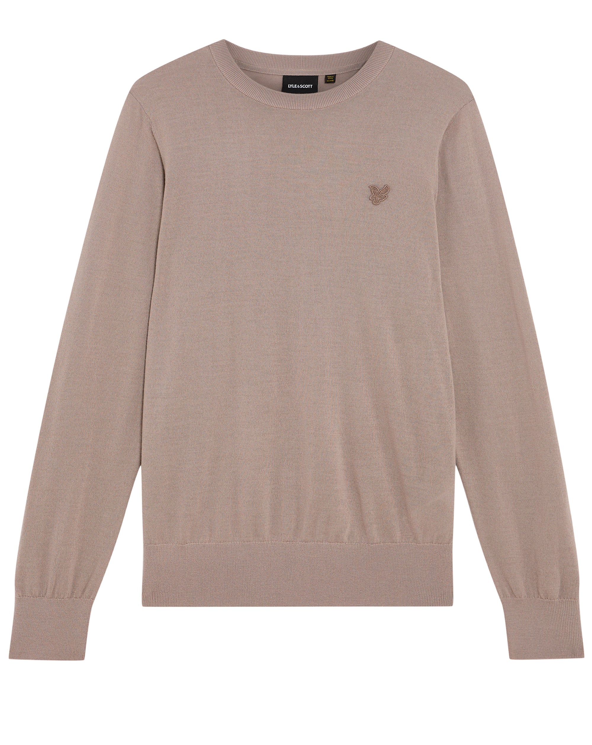 Lyle & Scott Tonal Eagle Merino Crew Neck Jumper Cinder