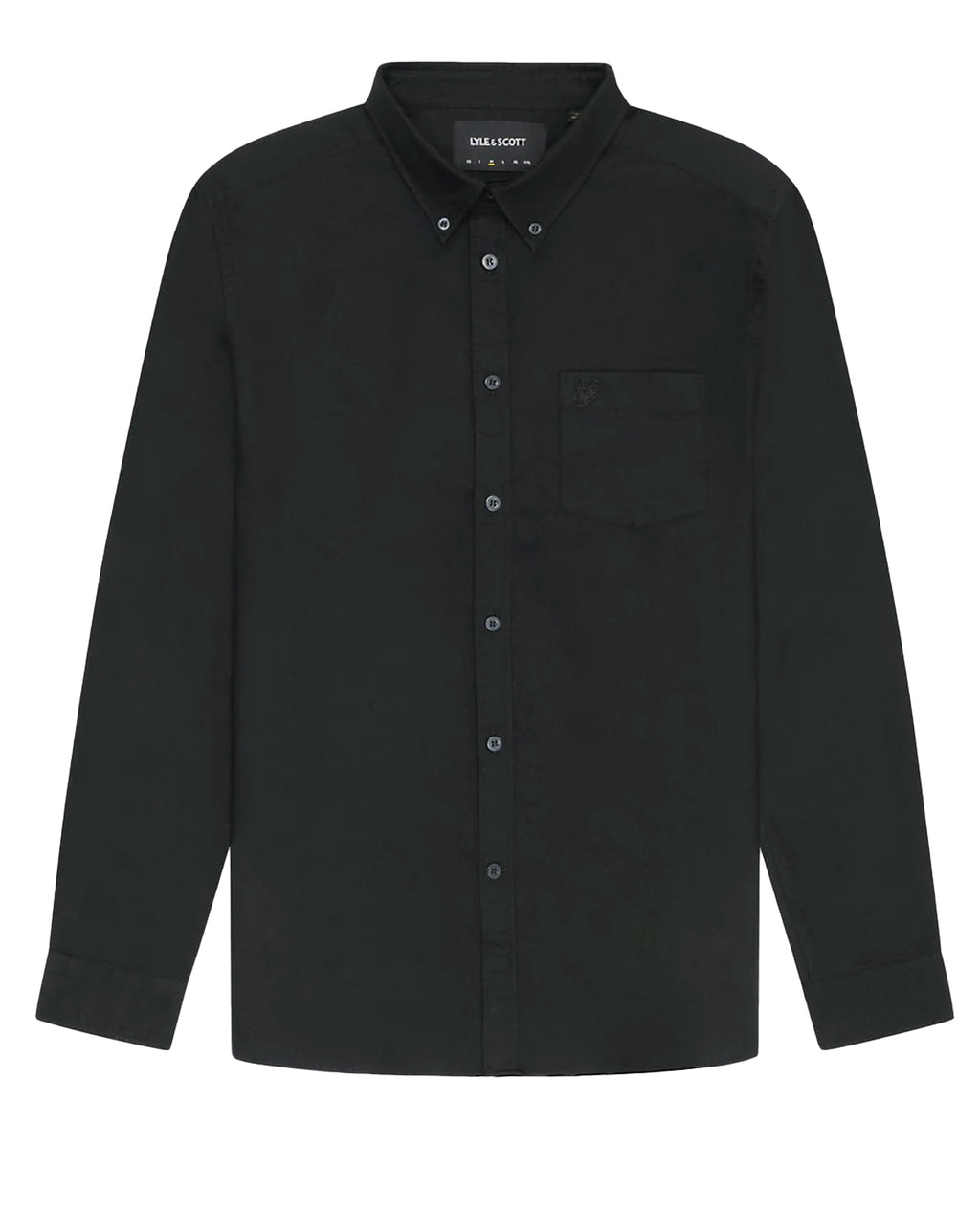 Lyle & Scott Tonal Eagle Plain Oxford Shirt Jet Black