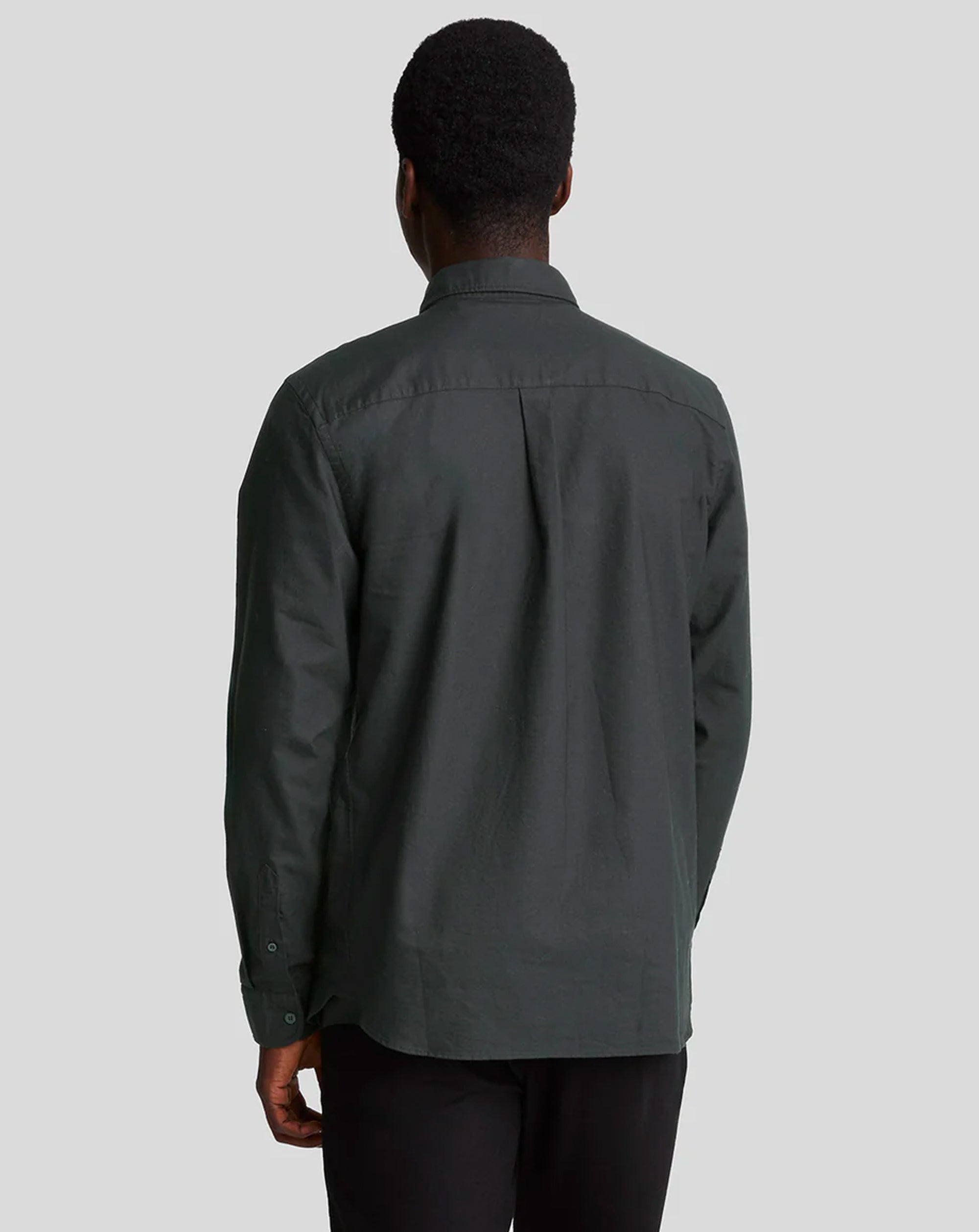 Lyle & Scott Tonal Eagle Plain Oxford Shirt Jet Black