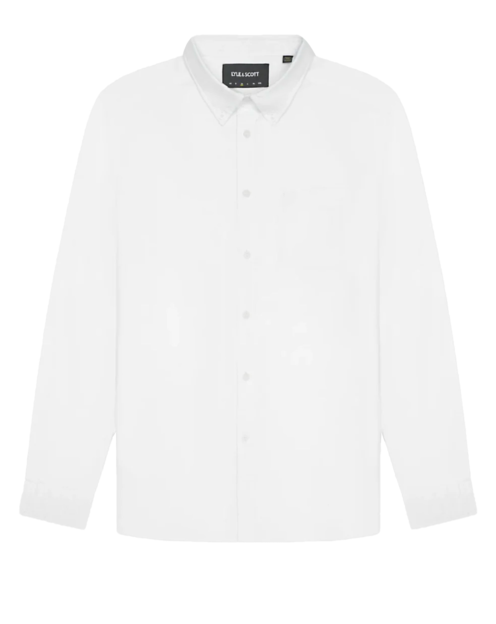 Lyle & Scott Tonal Eagle Plain Oxford Shirt White