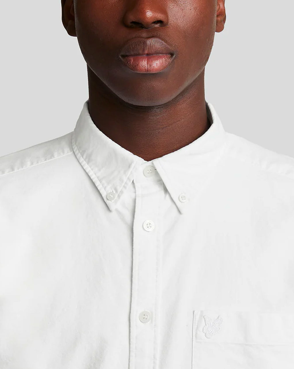 Lyle & Scott Tonal Eagle Plain Oxford Shirt White
